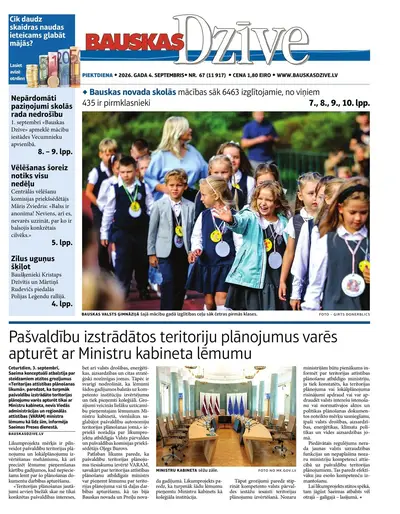 Bauskas dzīve, 4. septembrī — pirmā lapa